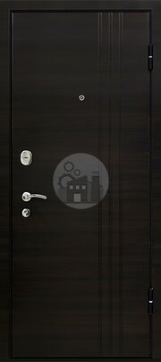 Стальная дверь с зеркалом, отделкой МДФ и МДФ шпон-ДВ-419