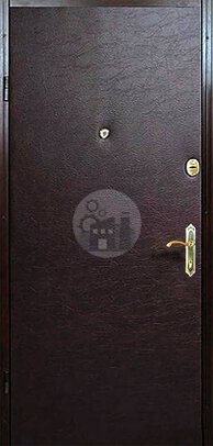 металлическая дверь, отделка черной винилискожей снаружи-ДВ-1259